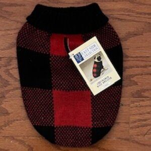 East Side Collection Buffalo Plaid Dog Sweater NWT